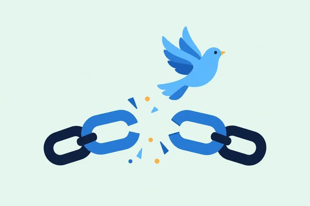 A broken chain with a bird flying free