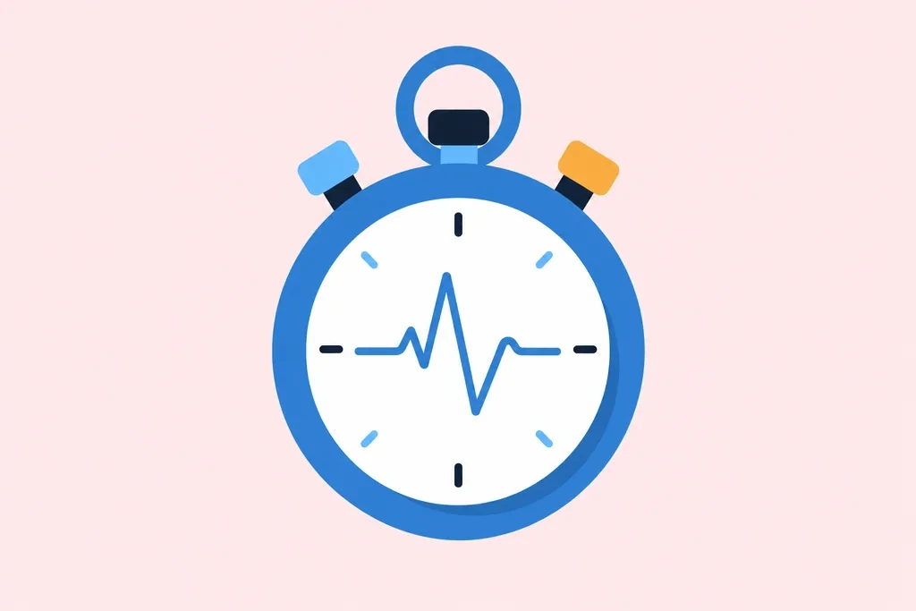 A stopwatch with a heartbeat line